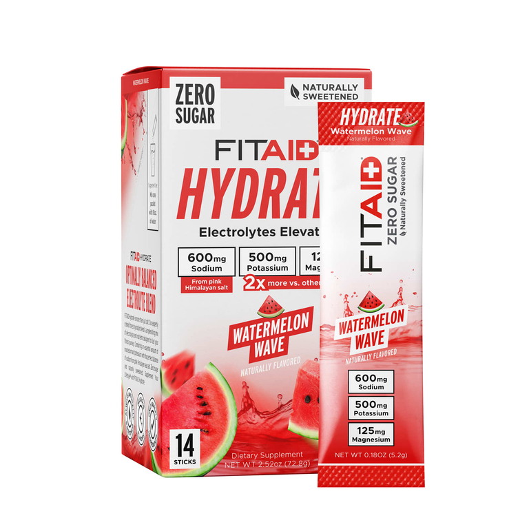FITAID, Hydrate, арбузная волна, 14 стиков, 5,2 г (0,18 унции)