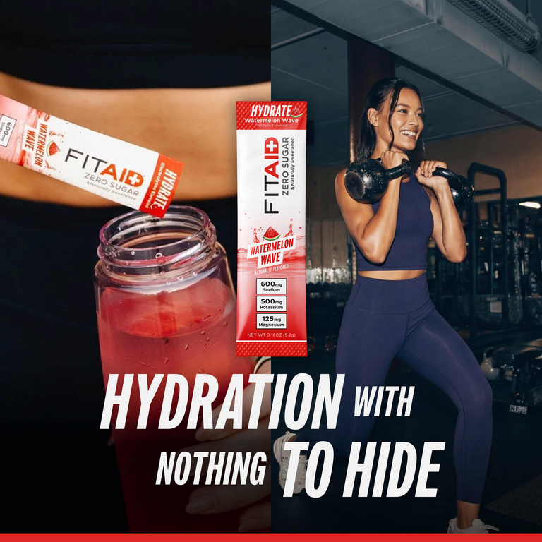 FITAID, Hydrate, арбузная волна, 14 стиков, 5,2 г (0,18 унции)