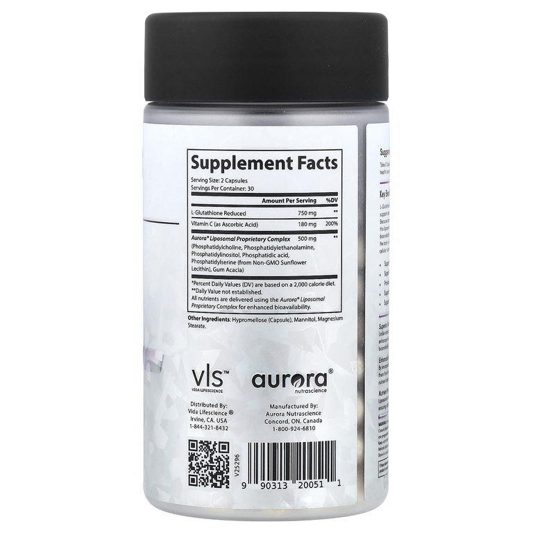 Aurora Nutrascience, глутатион, 60 капсул