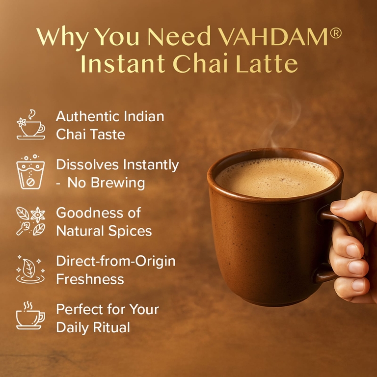 Vahdam Teas, растворимая смесь, чай латте, 10 пакетиков, 220 г (Товар снят с продажи) 