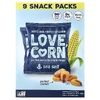 Love Corn, вкусная хрустящая кукуруза, с морской солью, 9 пакетиков по 20 г (0,7 унции)