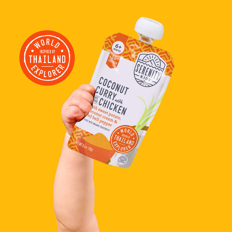 Serenity Kids, карри с кокосом и курицей, для детей от 6 месяцев, 6 паучей по 99 г (3,5 унции)