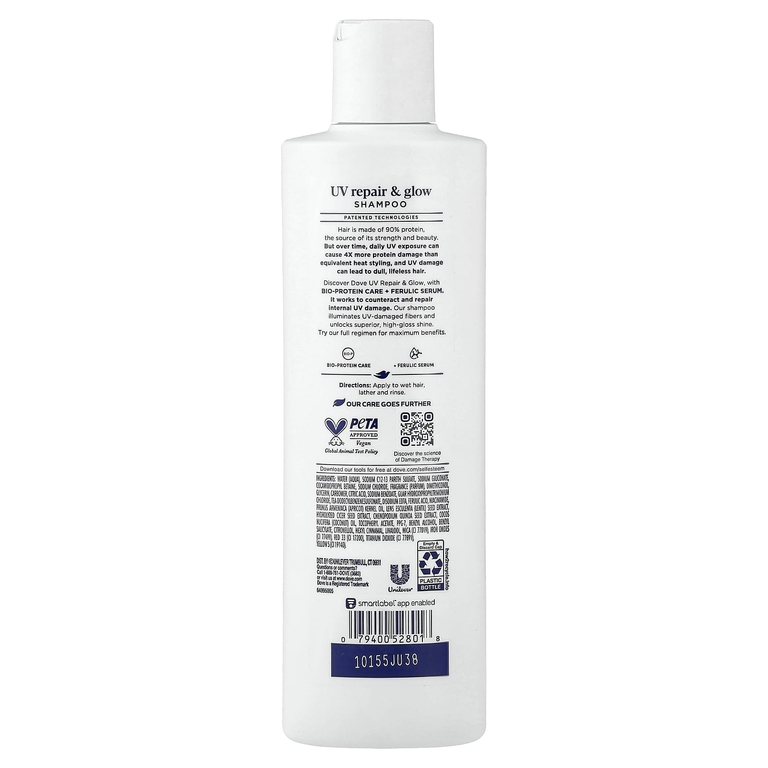 Dove, UV Repair & Glow, шампунь для восстановления повреждений, 355 мл (12 жидк. унций)