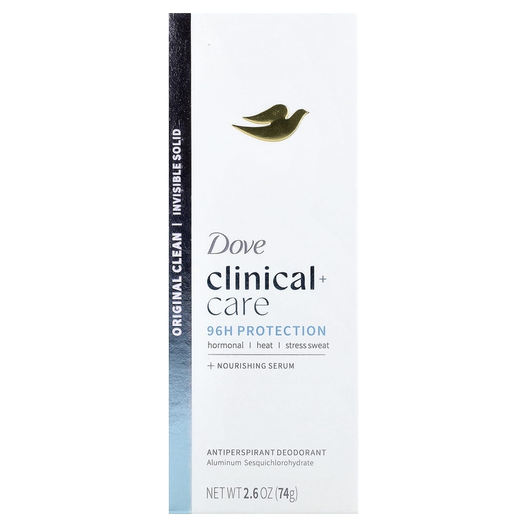 Dove, Clinical + Care, дезодорант-антиперспирант, Original Clean, 74 г (2,6 унции)