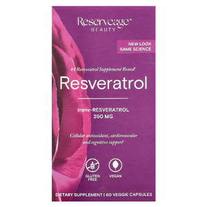 Reserveage Beauty, ресвератрол, 60 растительных капсул