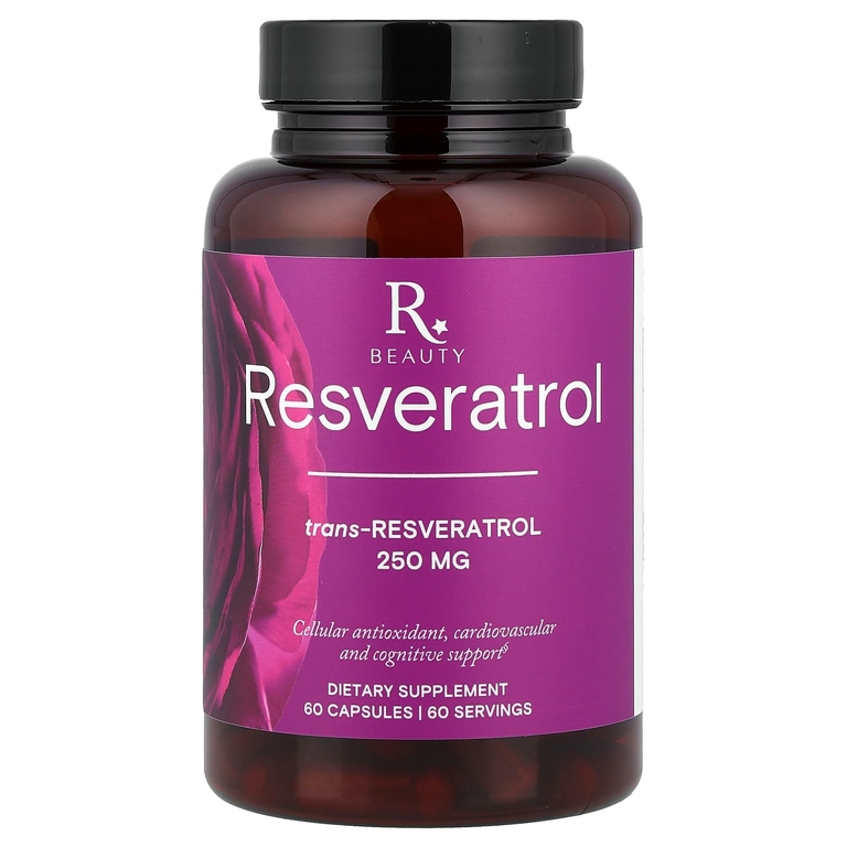 Reserveage Beauty, Ресвератрол, 60 капсул