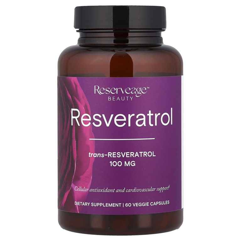 Reserveage Beauty, ресвератрол, 60 растительных капсул