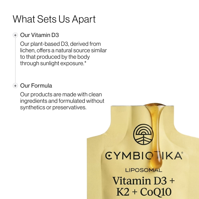 Cymbiotika, липосомальные витамины D3, K2 и коэнзим Q10, мандарин, 28 пакетиков по 5 мл (0,17 жидк. унции)