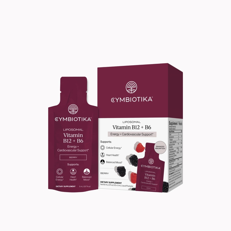 Cymbiotika, липосомальные витамины B12 и B6, с ягодным вкусом, 28 пакетиков по 5 мл (0,17 жидк. унции)