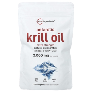 Micro Ingredients, масло антарктического криля, 120 капсул (1000 мг в 1 капсуле)