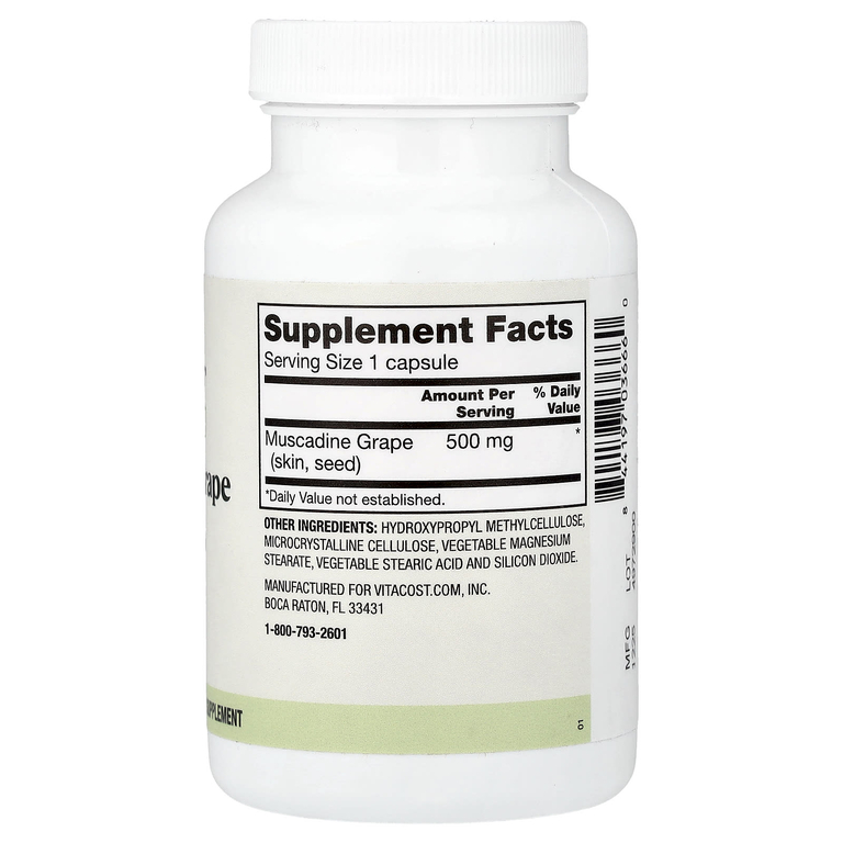 Vitacost, Everyday, экстракт винограда мускадин, 500 мг, 120 капсул