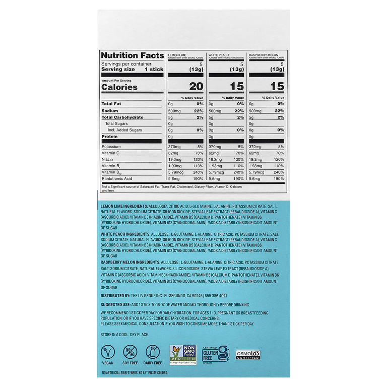 Liquid I.V., Hydration Multiplier®, смесь для приготовления электролитического напитка, ассорти, без сахара, 15 стик-пакетов по 13 г (0,45 унции)