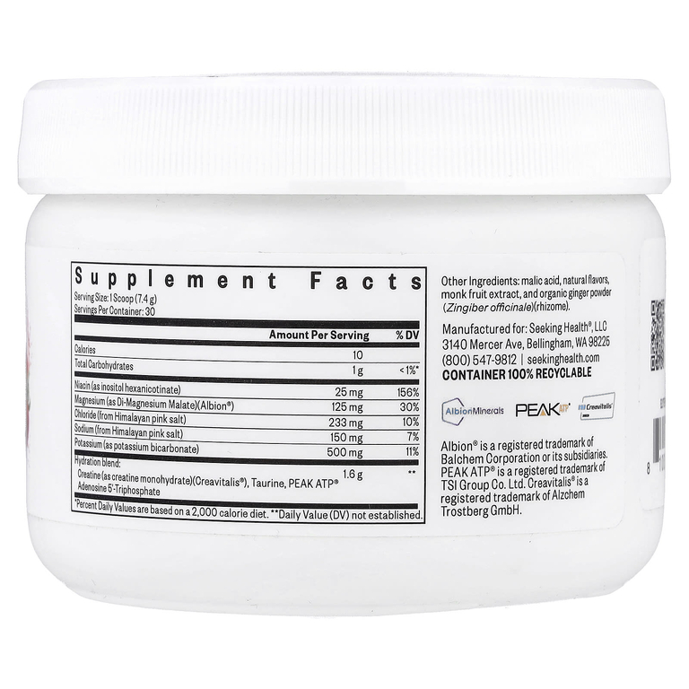 Seeking Health, Optimal Electrolyte, со вкусом клубники и арбуза, 222 г (7,83 унции)