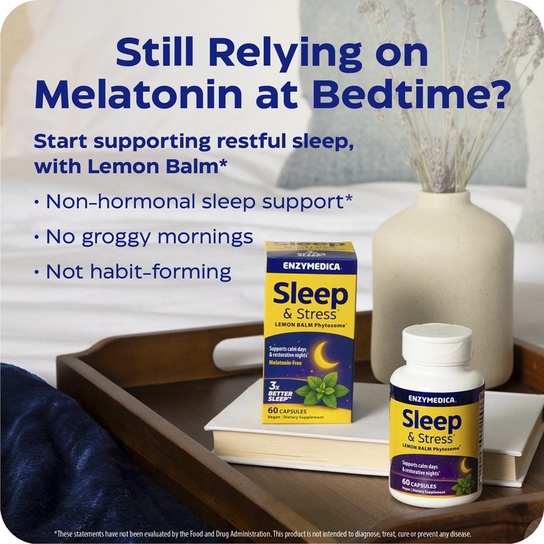 Enzymedica, Sleep & Stress, 60 капсул (200 мг в капсуле)