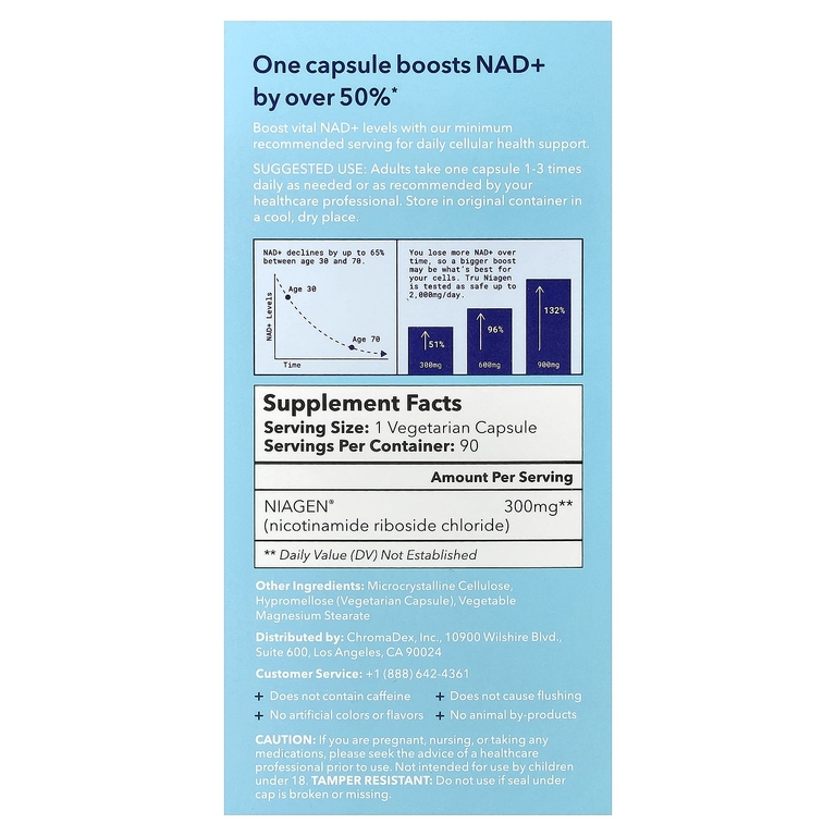 Tru Niagen, Age Better®, 300 мг, 90 вегетарианских капсул