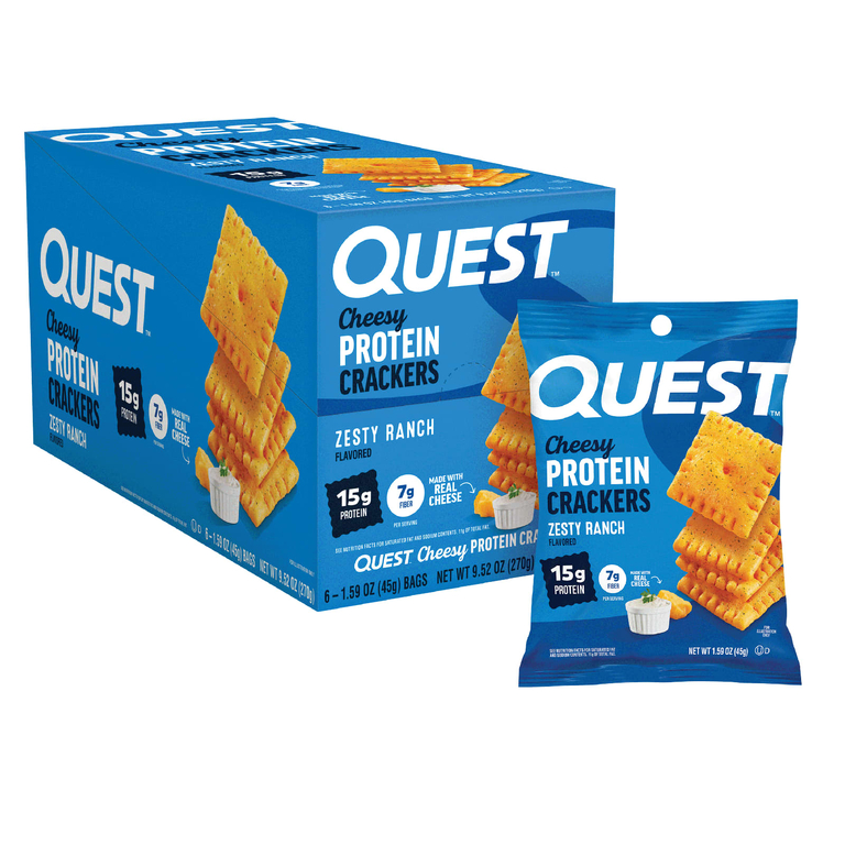 Quest Nutrition, протеиновые крекеры, пикантный вкус, 6 пакетиков по 45 г (1,59 унции)