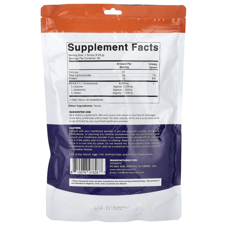 Vitamatic, BCAA в порошке, 500 г (17,6 унции)