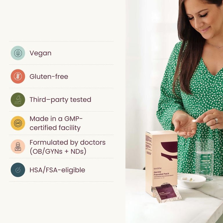 Bird&Be, Gentle Prenatal Pack, 30 веганских пакетиков