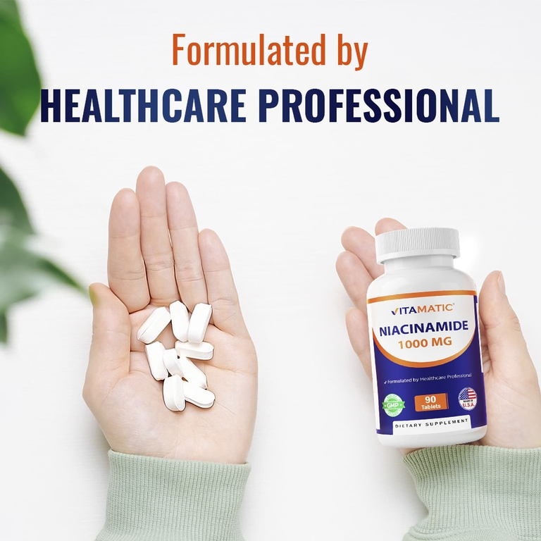 Vitamatic, никотинамид, 1000 мг, 90 таблеток