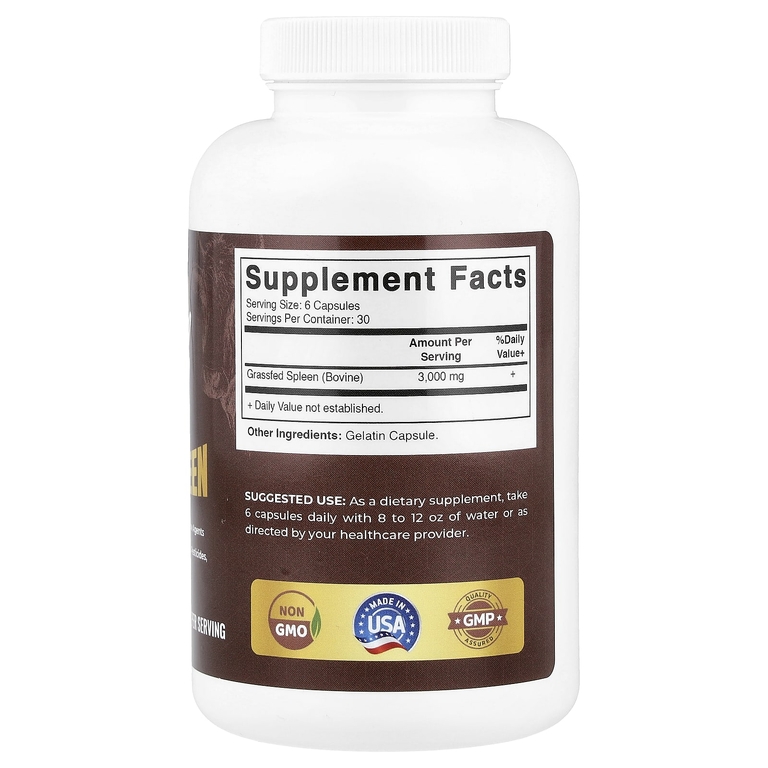 Vitamatic, говяжья селезенка Grassfed Beef Splen, 180 капсул (500 мг в 1 капсуле)