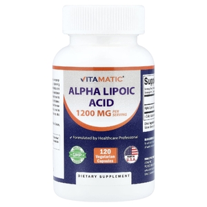 Vitamatic, альфа-липоевая кислота, 120 капсул (600 мг в 1 капсуле)