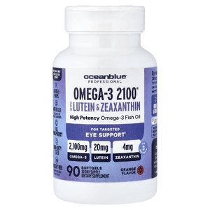 OceanBlue, омега-3 2100® с лютеином и зеаксантином, со вкусом апельсина, 90 капсул