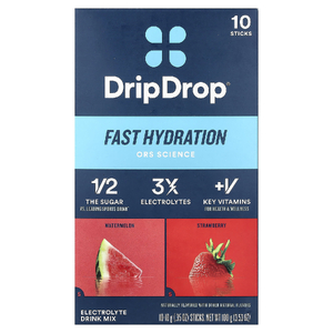 DripDrop, смесь для приготовления электролитического напитка, арбуз и клубника, 10 стиков по 10 г (0,35 унции)