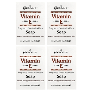 Cococare, мыло с витамином Е, без отдушки, 4 пакетика по 113 г (4 унции)