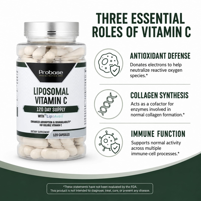 Probase Nutrition, липосомальный витамин C, 120 капсул
