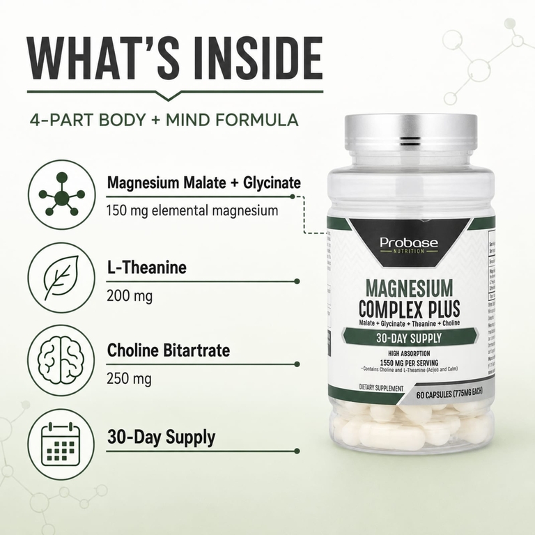Probase Nutrition, комплекс магния плюс, 60 капсул