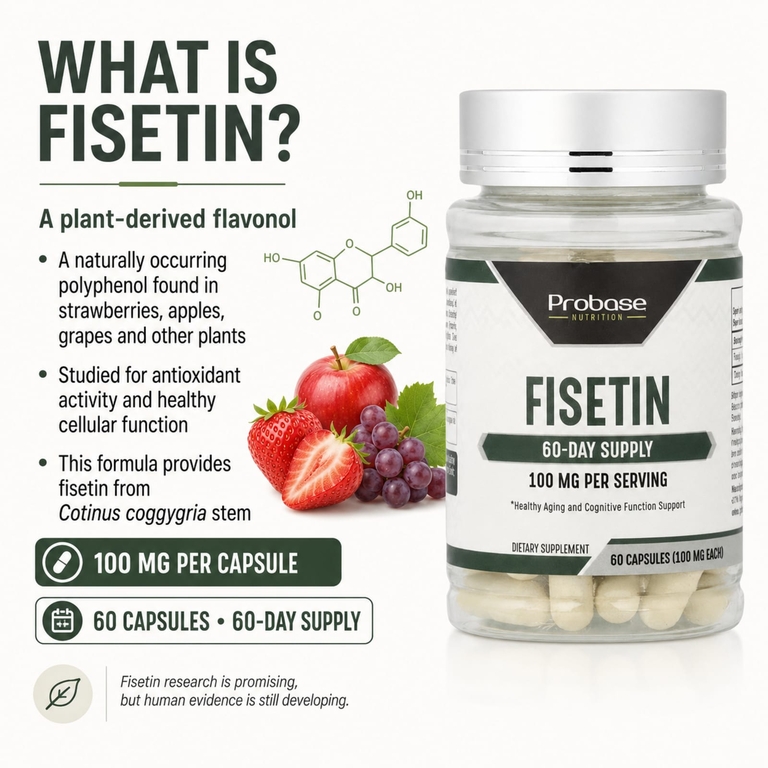 Probase Nutrition, физетин, 100 мг, 60 капсул