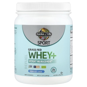 Garden of Life, Sport, Whey+ от коров травяного откорма, со вкусом ванили, 450 г (15,87 унции)