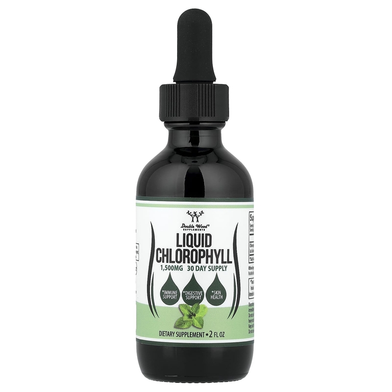 Double Wood Supplements, жидкий хлорофилл, мята, 2 унции