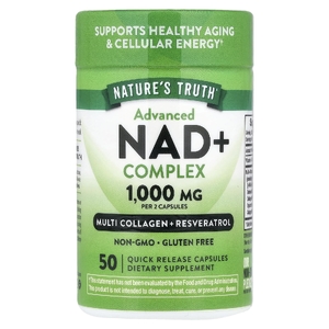 Nature's Truth, улучшенный комплекс НАД+, 50 капсул с быстрым высвобождением