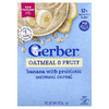 Gerber, овсянка и фруктовые хлопья с пробиотиками, 12 месяцев и старше, банан, 227 г