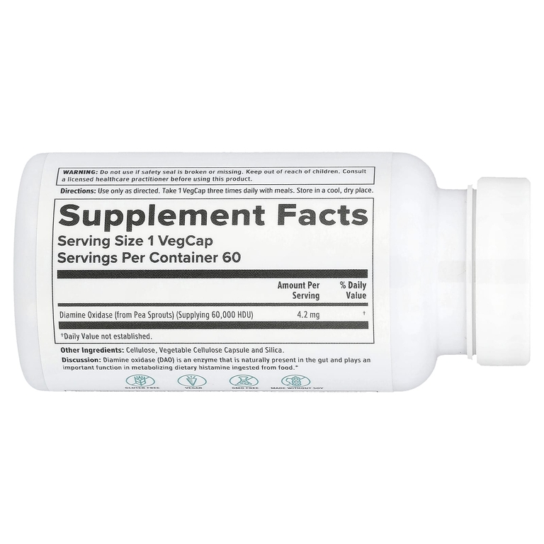 Nutra BioGenesis, Фермент DAO Enzyme, 60 капсул (4,2 мг в капсуле)