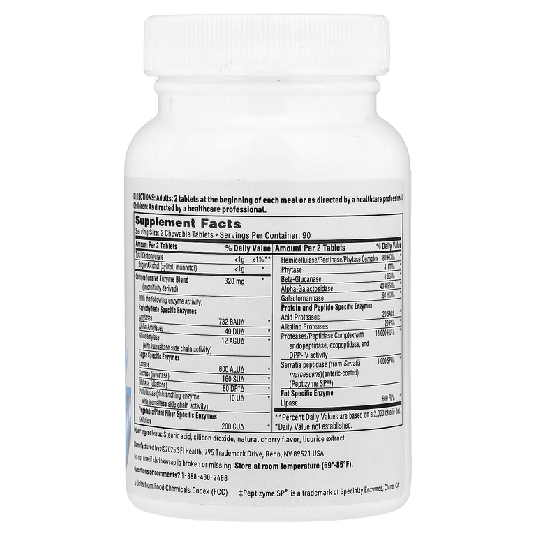 SFI Health, Ther-Biotic®  Vital Zymes, натуральная вишня, 180 жевательных таблеток