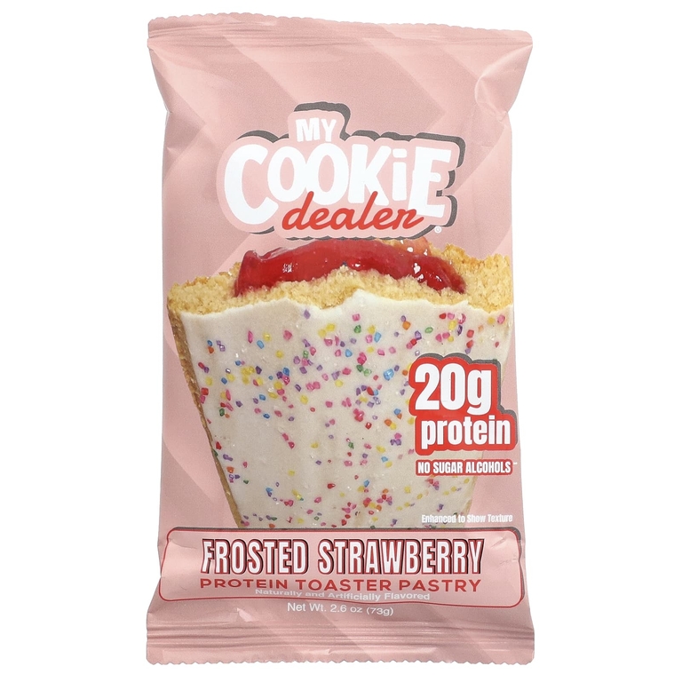 My Cookie Dealer Protein, Протеиновое печенье, глазированное клубникой, 12 булочных изделий по 73 г (2,6 унции) каждая.