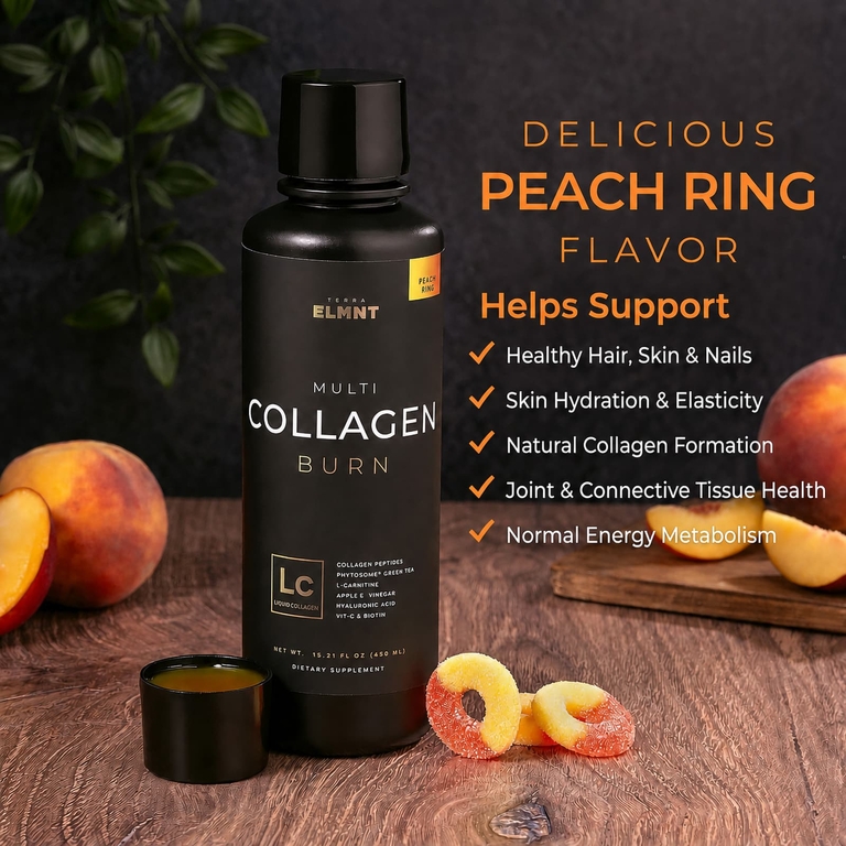 TERRA ELMNT, Multi Collagen Burn, Peach Ring, 450 мл (15,21 жидк. унции)