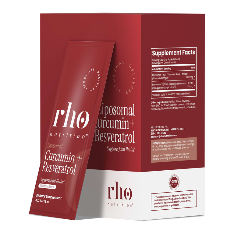 Rho Nutrition, Липосомальный куркумин + ресвератрол, 30 жидких пакетиков по 8 мл (0,27 жидк. унции)