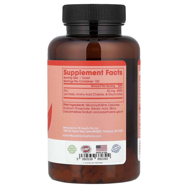 Pure Micronutrients, Mega Zinc, 50 мг, 100 таблеток