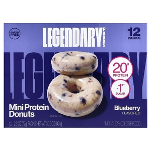 Legendary Foods, Mini Protein Donuts, голубика, 12 пакетиков, 72 г (2,5 унции)