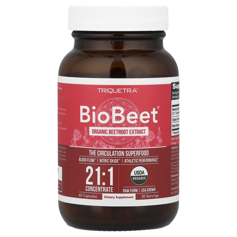 Triquetra Health, BioBeet®, экстракт органической свеклы, 60 капсул
