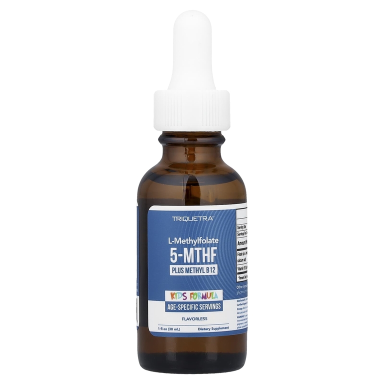 Triquetra Health, L-метилфолат 5-MTHF с метилом B12, формула для детей, без вкуса, 30 мл (1 жидк. унция)