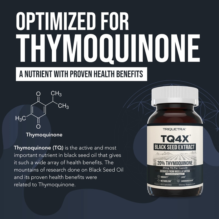 Triquetra Health, TQ4X®, экстракт семян чёрного тмина, 120 капсул