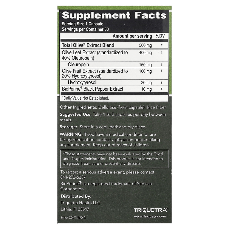 Triquetra Health, Total Olive®, 60 капсул