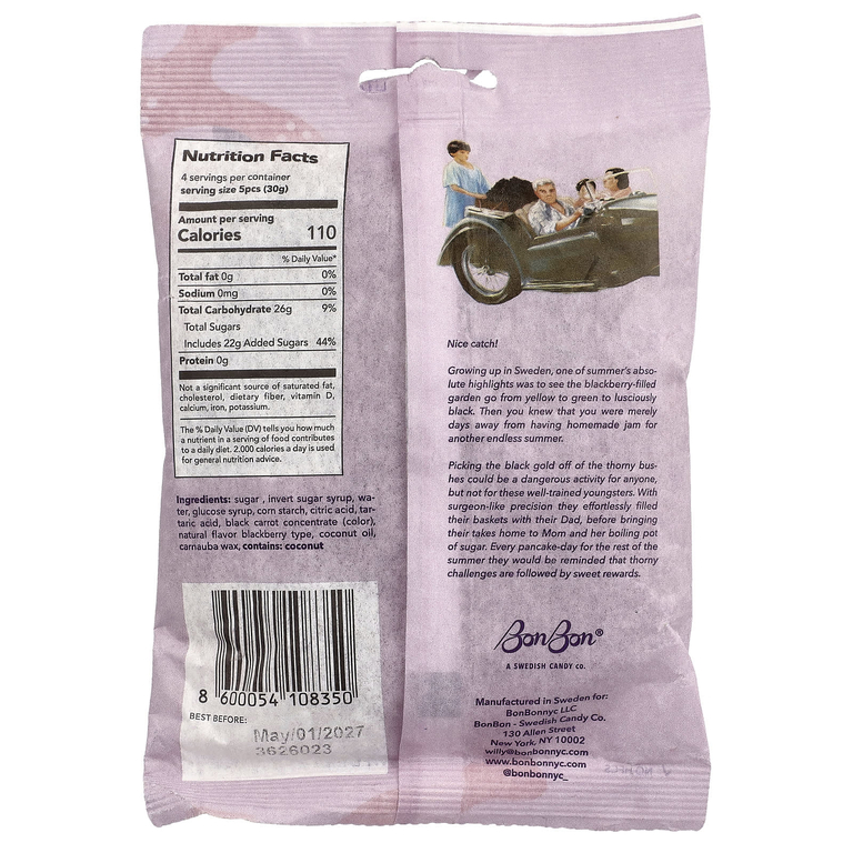 BonBon, Кислая ежевика с рыбой, 150 г (5,2 унции)