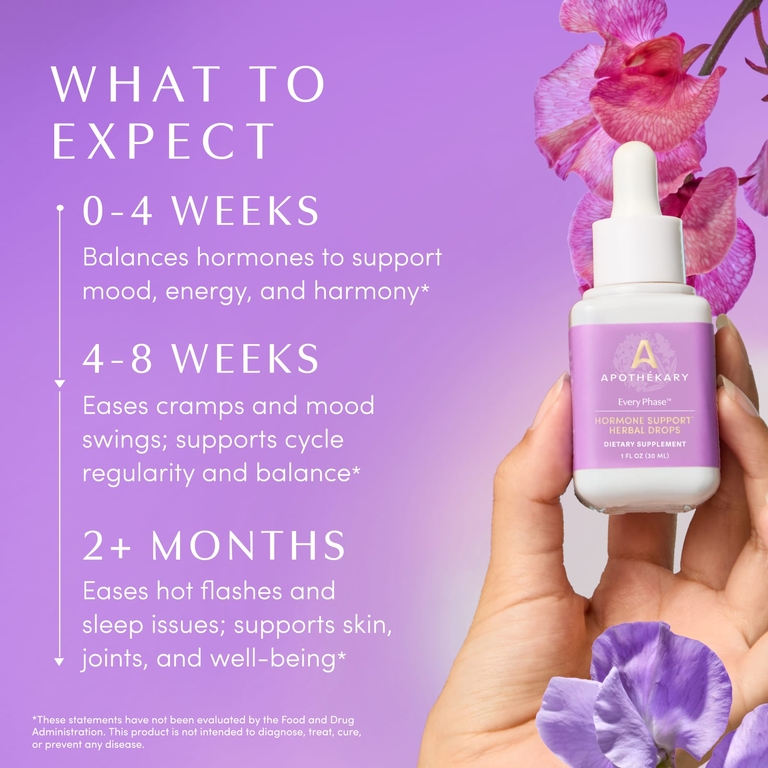 Apothekary, Капли на основе трав для поддержки гормонального баланса Phase™ , 30 мл (1 жидк. унция)