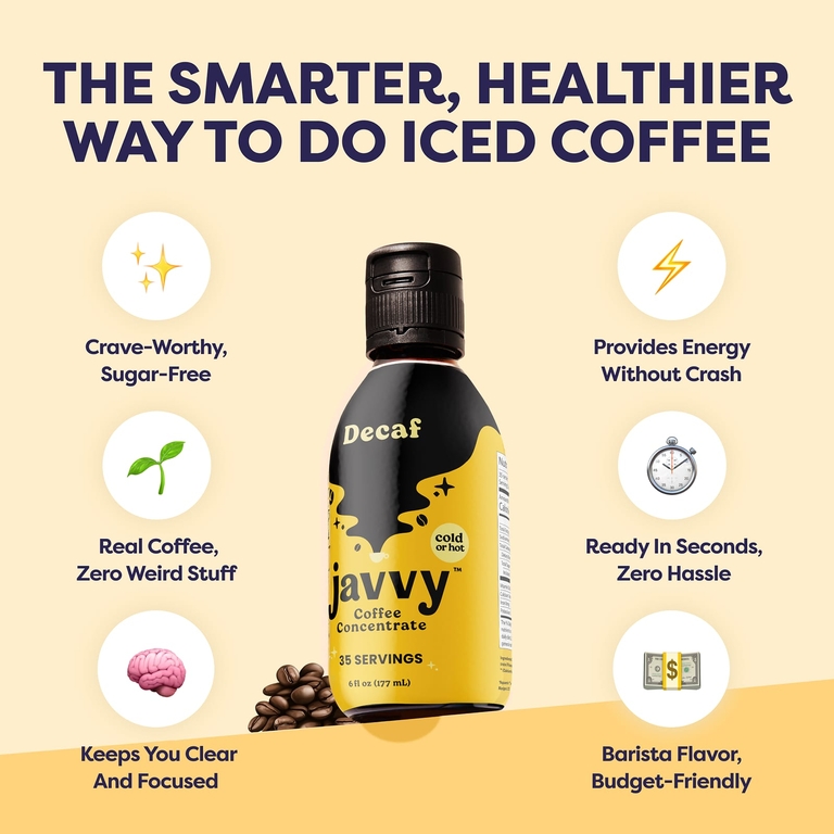 Javvy Coffee, Концентрат кофе, без кофеина, 177 мл (6 жидк. унций)