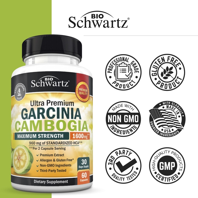 BioSchwartz, Гарциния камбоджийская (Garcinia cambogia) ультрапремиального качества, 60 капсул